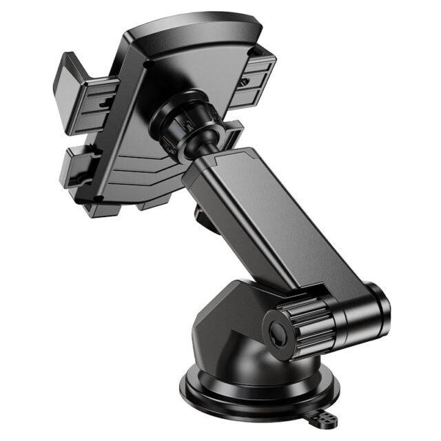 Автотримач для телефона HOCO CA83 David one-button center console car holder Black Киев - изображение 3