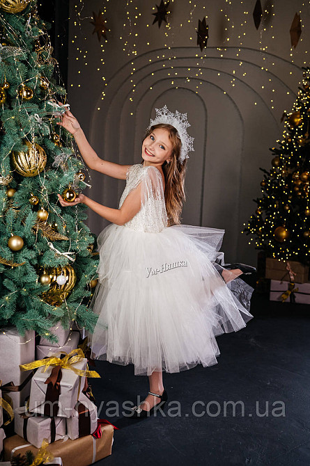Нарядное белое платье на рост 134-146 Кривой Рог - изображение 5