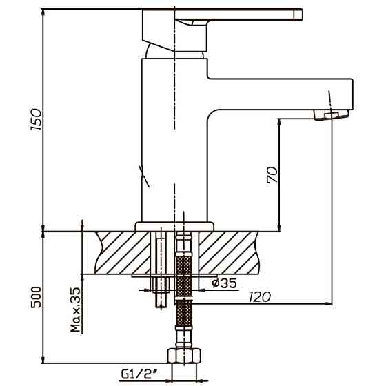 Смеситель для умывальника Haiba Gudini 001 HB0145 Харьков