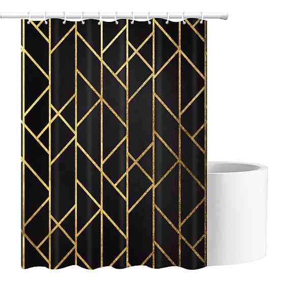 Шторка для ванны из полиэстера водонепроницаемая Bathlux 180x180 см с кольцами, занавеска для ванной комнаты Каменец-Подольский