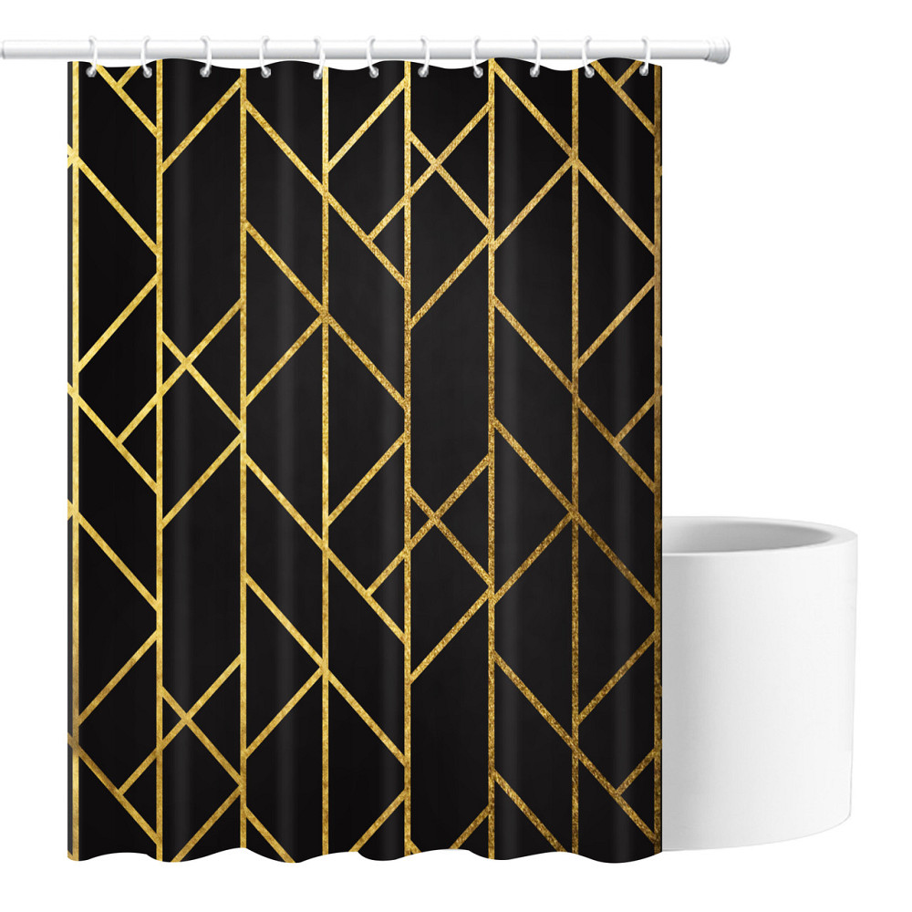 Шторка для ванны из полиэстера водонепроницаемая Bathlux 180x180 см с кольцами, занавеска для ванной комнаты Каменец-Подольский - изображение 2