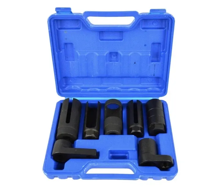 Набір головок для зняття лямбда зонда та форсунок GEKO  7 предметів в кейсі розрізні насадки Львів - фото 3