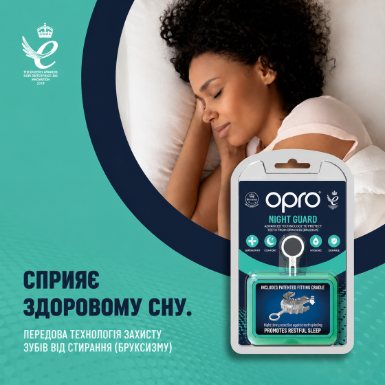 Нічна капа від бруксизму (від скреготу зубами) OPRO доросла (вік 11+) Clear (art.869002) Кам'янське