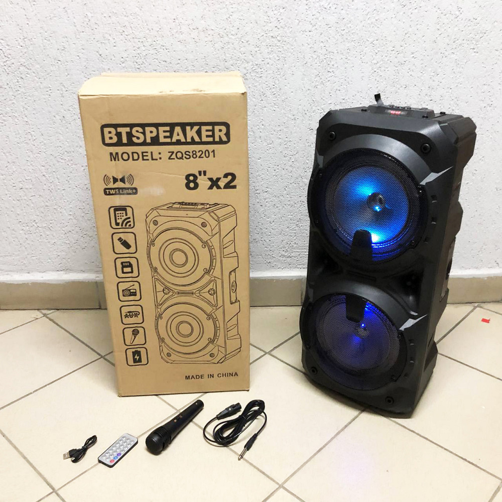 Фирменная акустическая колонка переносная с микрофоном ZQS-8201, Мощная стерео колонка HQ-82 Ивано-Франковск - изображение 7