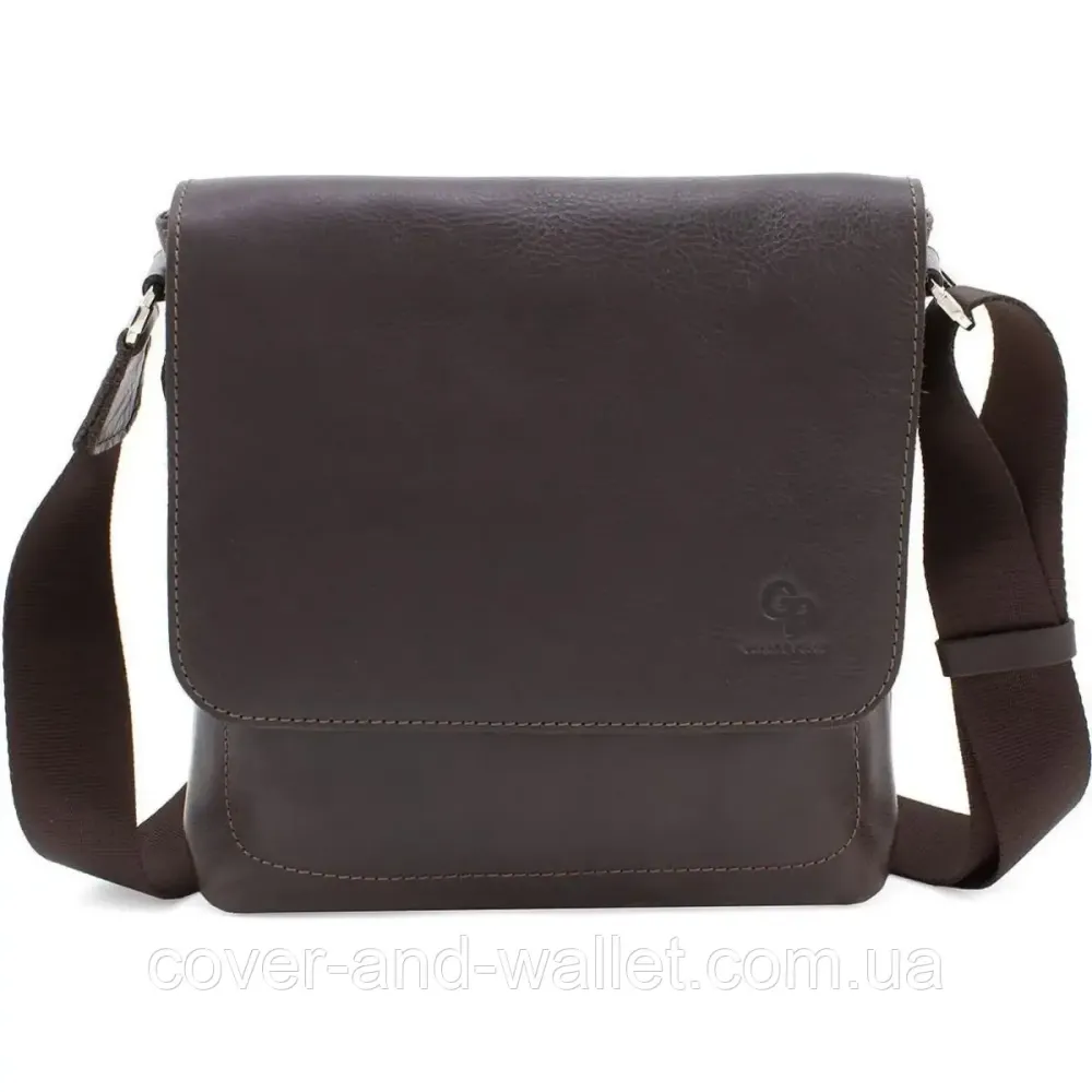 Кожаная мужская наплечная сумка на магнитах ручной роботы Grande Pelle 754620 Киев - изображение 2