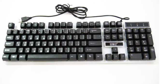 Ігрова клавіатура і мишка UKC ART-5559 з LED підсвіткою, USB, RU/EN, метал/пластик, Scroll Lock Київ - фото 2