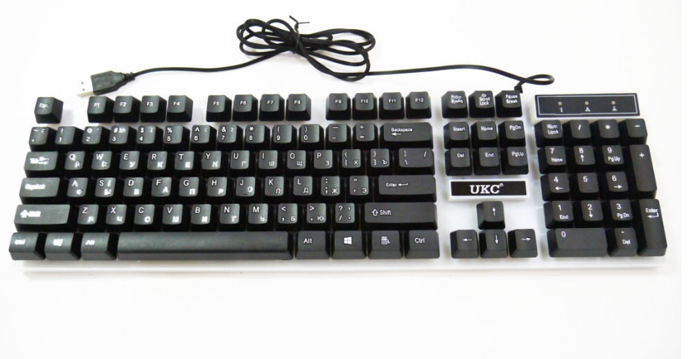 Ігрова клавіатура і мишка UKC ART-5559 з LED підсвіткою, USB, RU/EN, метал/пластик, Scroll Lock Одеса - фото 2