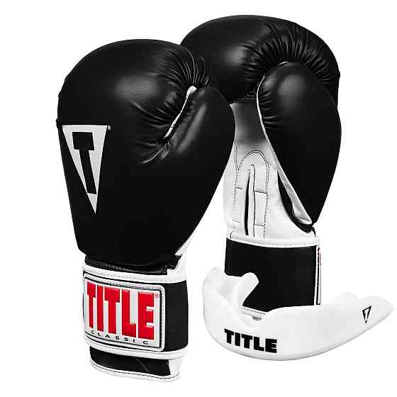Боксерські рукавиці TITLE Classic Pro Style 3.0 Black/White 12 oz (капа в комплекті) Каменское