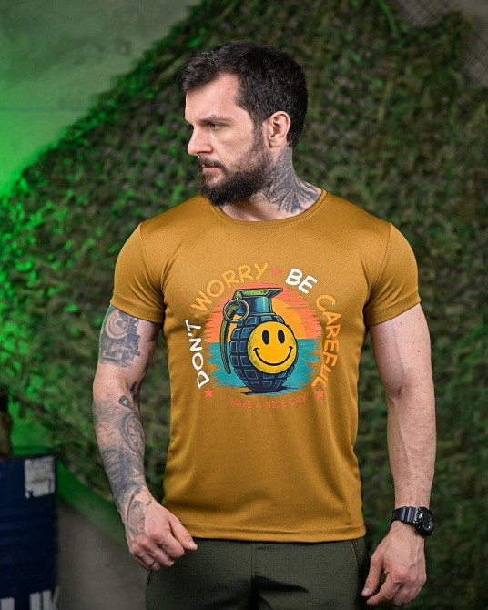 Тактична потовідвідна футболка Don't worry coyot ПП7615 Одеса - фото 1