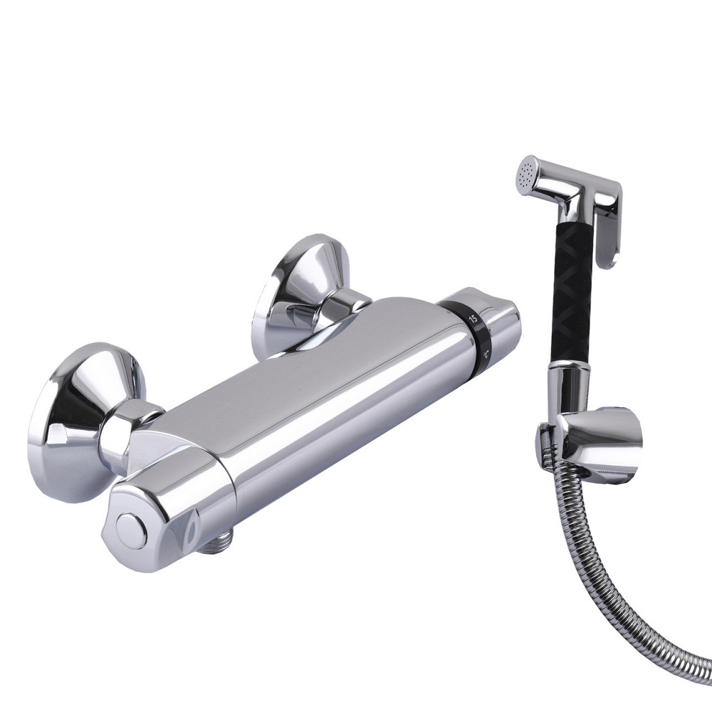 Змішувач гігієнічний Tremolada (Italy) Тремо-443 Термостат зі стіни, Шланг-120 мм (000015789) Київ - фото 1