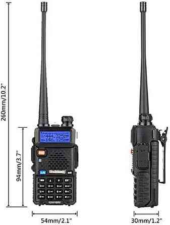Дводіапазонна портативна радіостанція Baofeng UV-5R 144-148/420-450Mhz 1800 mAh Li-ion Battery (Чорна) Миколаїв