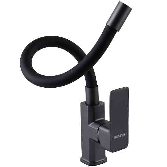 Змішувач для кухні DOMINO MALIBU DMM-203LR-GP-BL Графіт+ЧОРНИЙ гофровилив На Гайці Київ