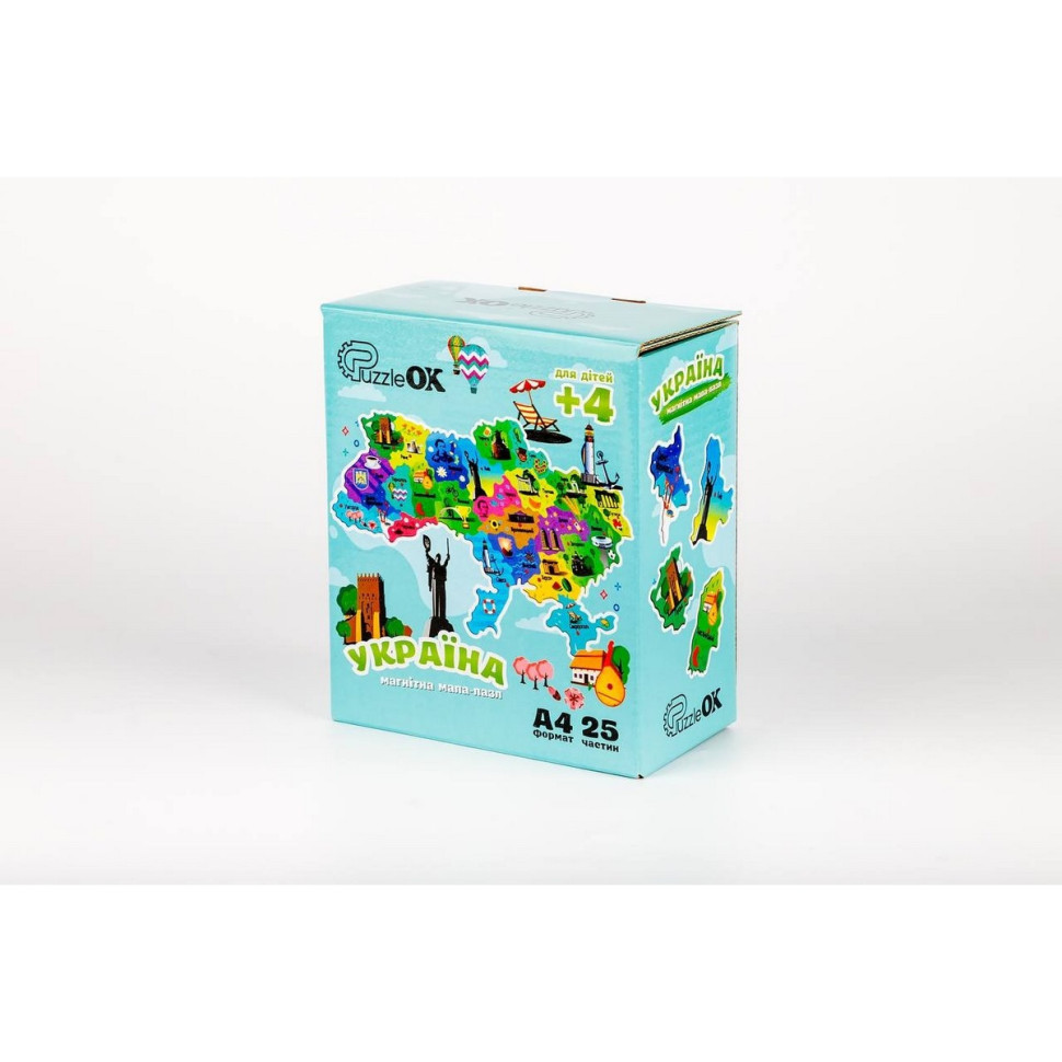 Дерев'яний магнітний пазл А4 "Мапа України" PuzA4-22926, 25 елементів Вінниця - фото 2
