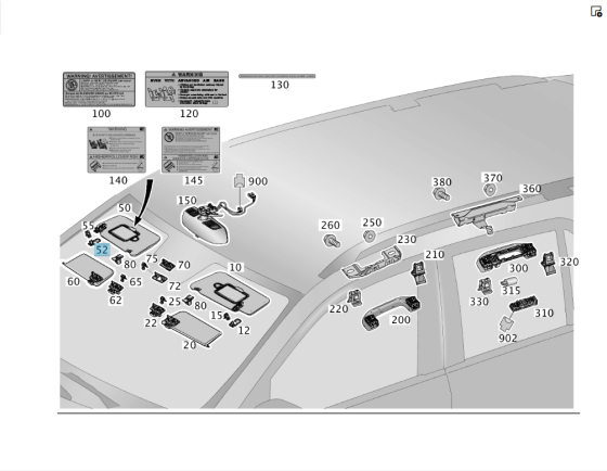 Mercedes-Benz  A0998110407 9051 Накладка кріплення правого сонцезахисного козирка E-class W213 ML/GLE W166 GLE Coupe C292 GLE W167 S-class short W223  Одеса