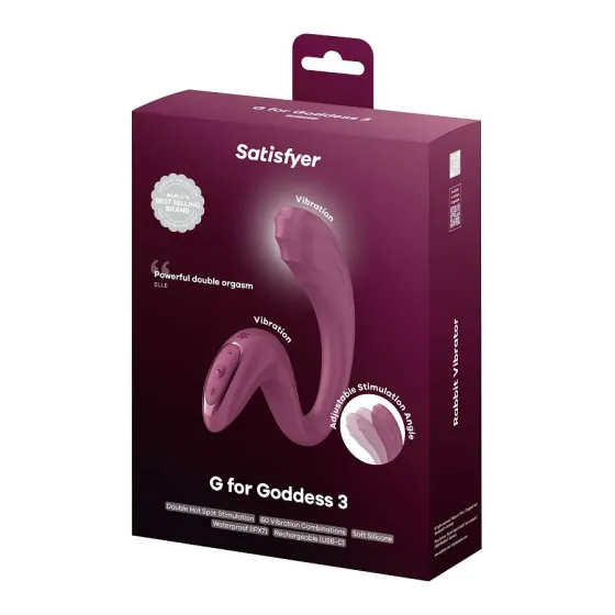 Вагінально-кліторальний вібратор Satisfyer G for Goddess 3 Wine Red, 2 мотори Львів