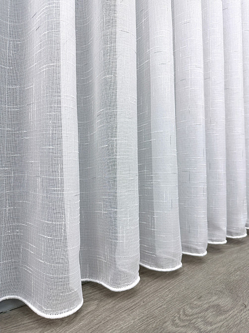 Тюль VR-Textil 1208т Івонна Льон Білий з срібним вкрапленням 380х270 см (42-0042) Київ - фото 16