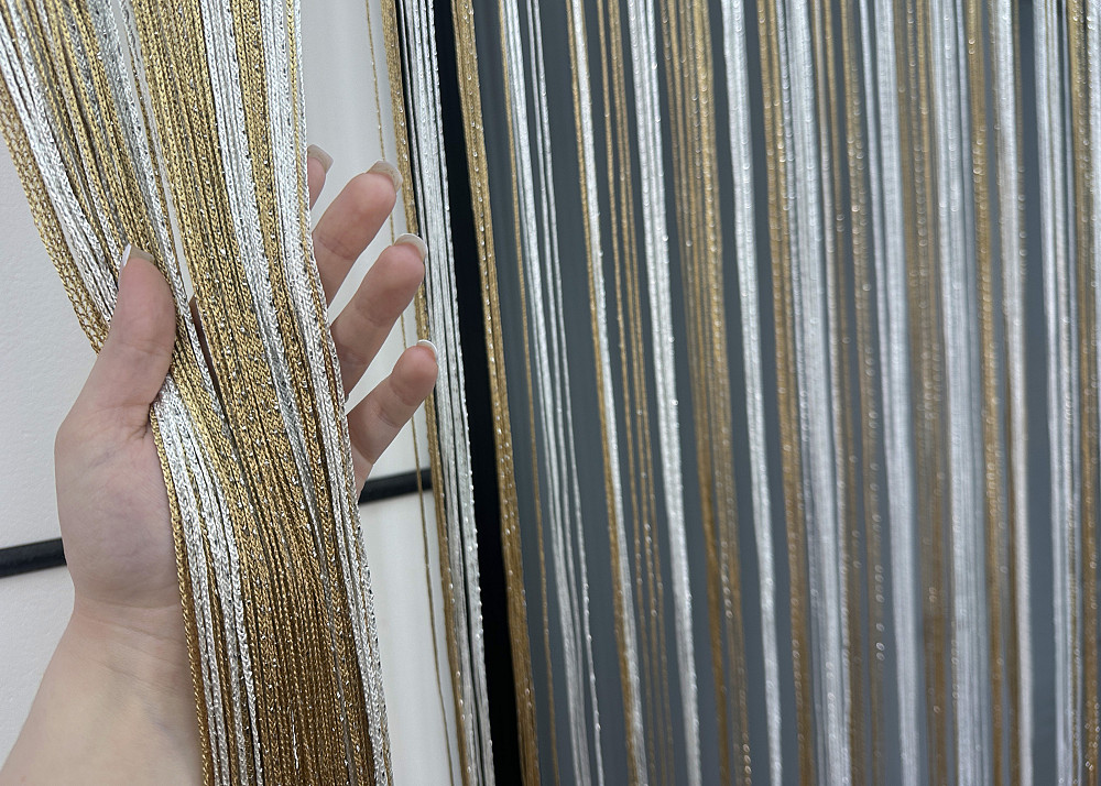 Шторы-нити с люрексом Бежевый с белым 300х300см 1 шт (61-105) Киев - изображение 5