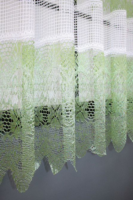 Тюль сітка висотою 1,5м, колекції "Juli" колір білий з зеленим 1377т Київ - фото 7