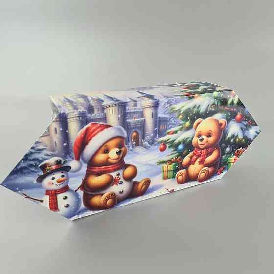 Новогодняя подарочная картонная упаковка для конфет (500грм) №241 