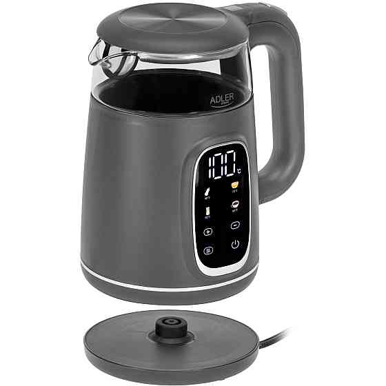 Електрочайник Adler AD 1305 grey 1850-2200Вт/ 1.7л/ скло/ встановлення температури/ Вінниця