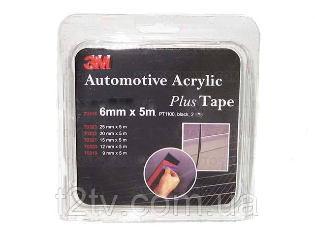 Скотч двосторонній. 3 М (70319) 9мм х5м x1.2мм блістер/чорний/посилений (упаков.) Вінниця - фото 1
