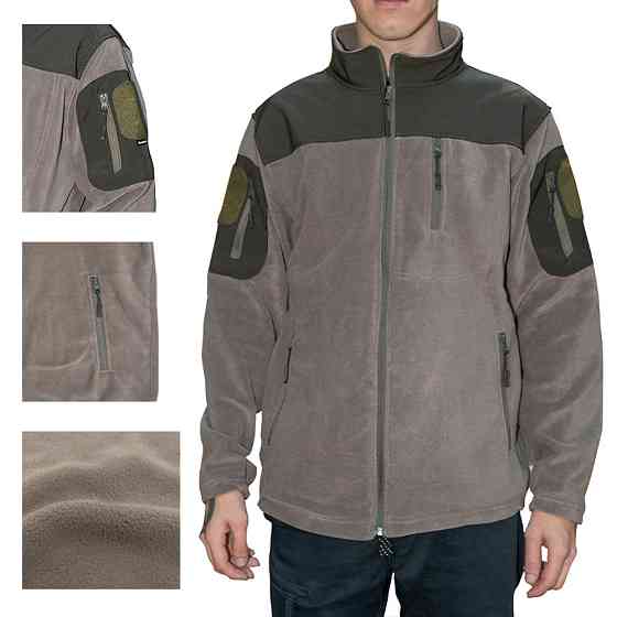 Теплая флисовая армейская кофта, тактическая кофта для военных и армии зсу цвета хаки размер 2XL Каменец-Подольский