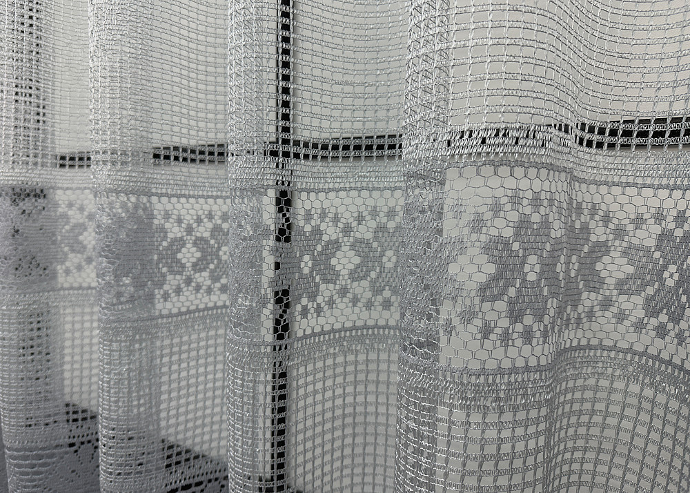 Тюль сетка VR-Textil Juli № 1716т Арка на кухню цвет серый 300х160 см (53-0027) Киев - изображение 4