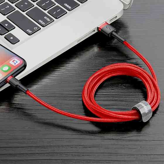 Кабель Baseus Cafule Lightning Cable 2A 3м червоний/чорний Львів