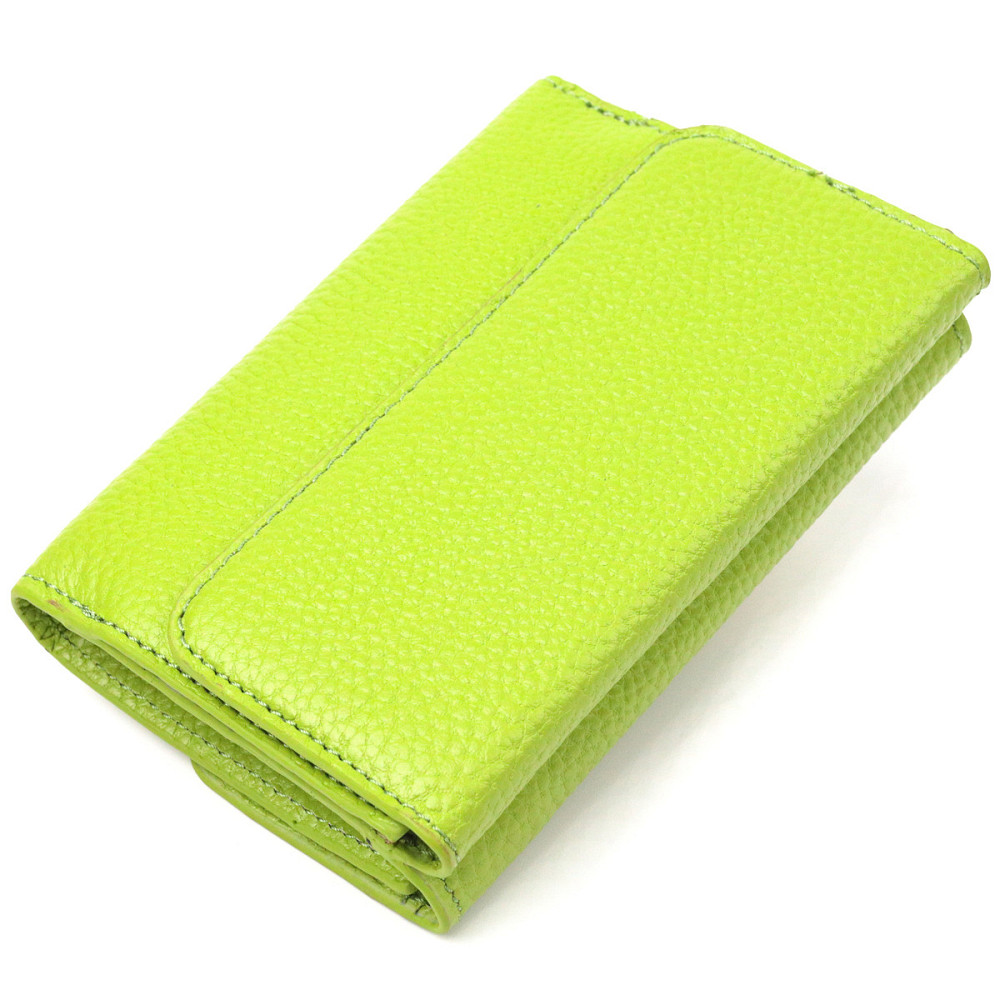 Молодежный стильный кошелек из натуральной кожи флотар CANPELLINI 21598 Салатовый Киев - изображение 2