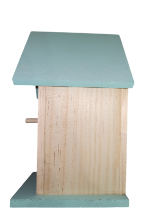 Деревяный домик для птиц с навесом 20х12.2х12.2 см с креплением для подвешивания Германия бирюзовый Киев