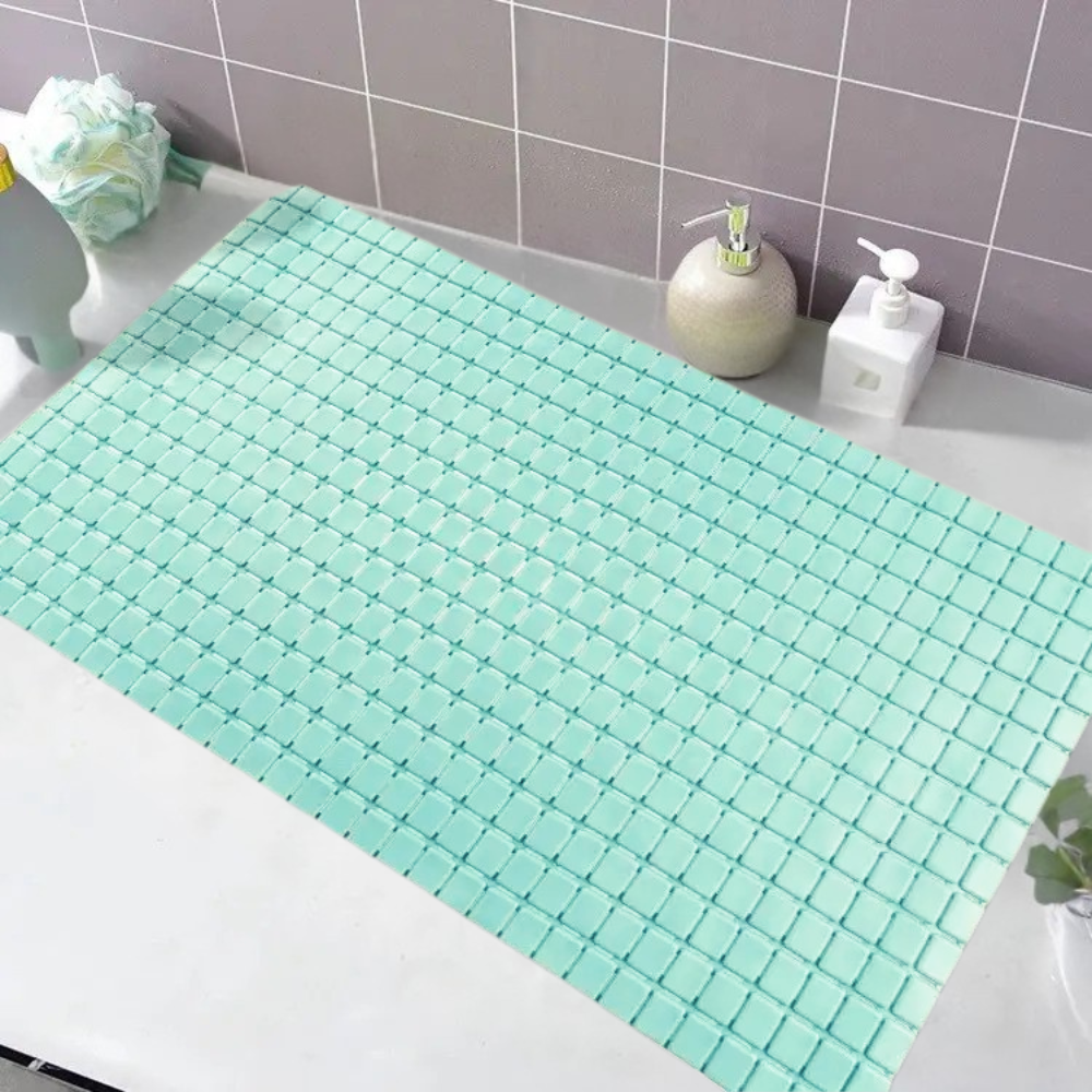 Силиконовый нескользящий коврик для ванны и душа Bathlux 78 х 35 см резиновый ПВХ, люкс качество Голубой Каменец-Подольский - изображение 6