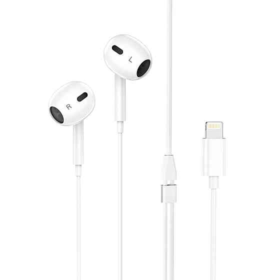Навушники HOCO M1 Max crystal earphones for iP with mic White Київ