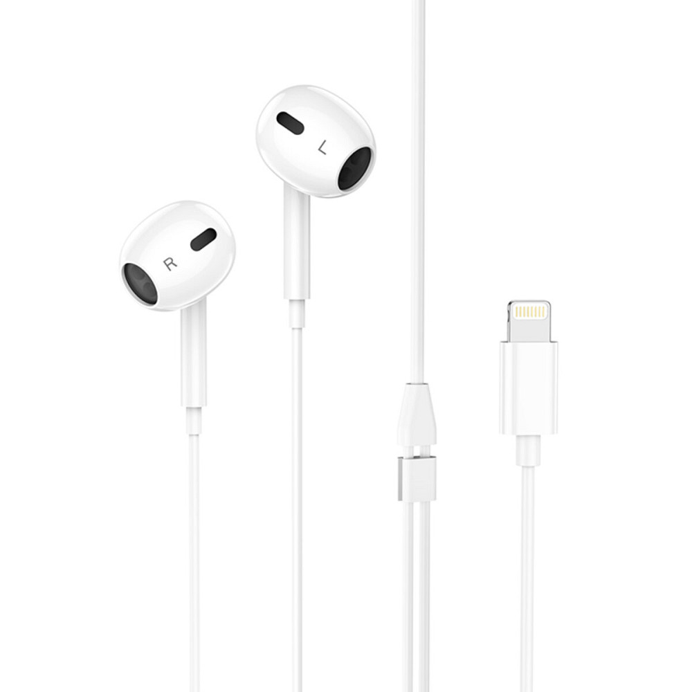 Навушники HOCO M1 Max crystal earphones for iP with mic White Киев - изображение 4