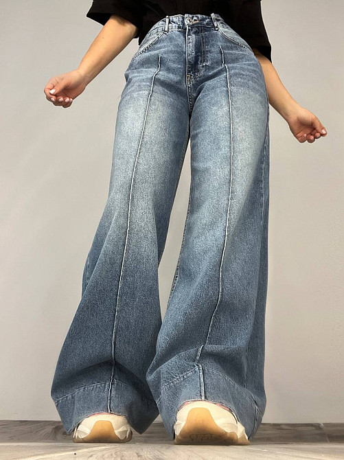 Джинси жіночі Its Basic 3717-31 PALAZZO jeans палаццо широкі кльош стрілка світло сині , світло-синій, 38, 38, 74 см, 108 см Київ - фото 1