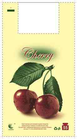 Пакет з ручками майка тип FA 30см. 55см. Вишня, Комсерв (100шт) Харків