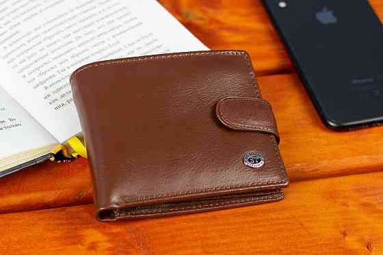 Стильне шкіряне чоловіче портмоне ST Leather В103 Коричневий Київ