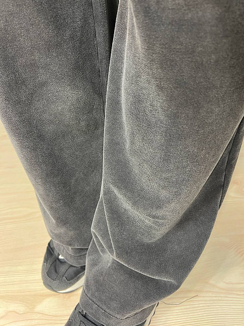 Брюки жіночі Yimeite 512 палаццо широкі трикотажні варені тай дай талія на резинці чорні, чорний, 33 Київ - фото 20