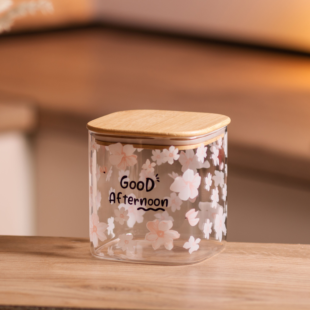 Yiwu Банка для сипучих продуктів з бамбуковою кришкою 800 мл ємність для сипучих скло HP-34-25 Коломыя - изображение 5