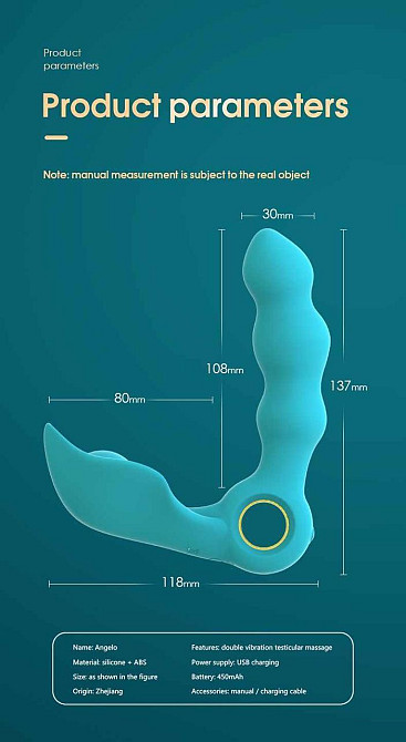 Массажер простаты Stymulator-Angelo Male Prostate Triple Stimulation (blue) Sex Aura Киев - изображение 4