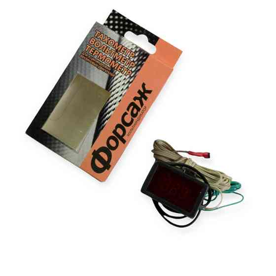 Вольтметр-тахометр-термометр с дисплеем и проводом 12В Мукачево