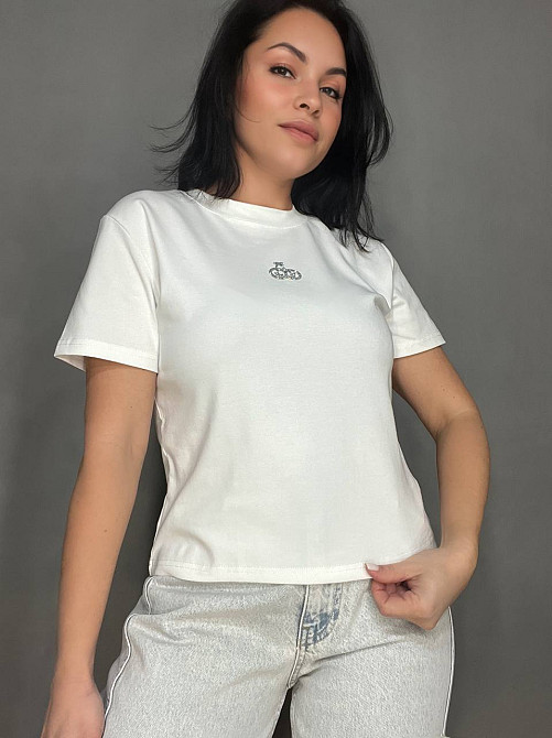 Футболка жіноча A-N 911-20 середня довжина вишня камінчики one size, білий, one size Київ - фото 10