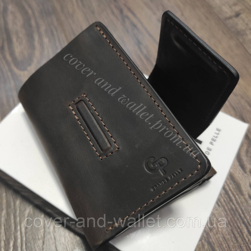 Компактный мужской кожаный кошелек на магнитной застежке Grande Pelle 504120 Киев - изображение 7