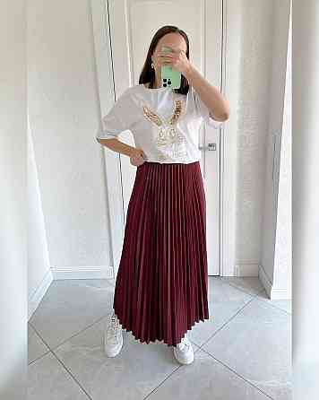 Женская классическая длинная юбка плиссе Бордо Одесса