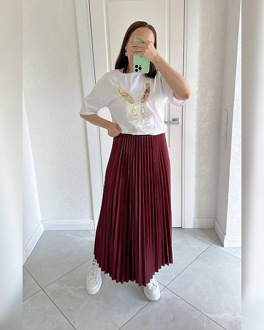Женская классическая длинная юбка плиссе Бордо Одесса - изображение 2