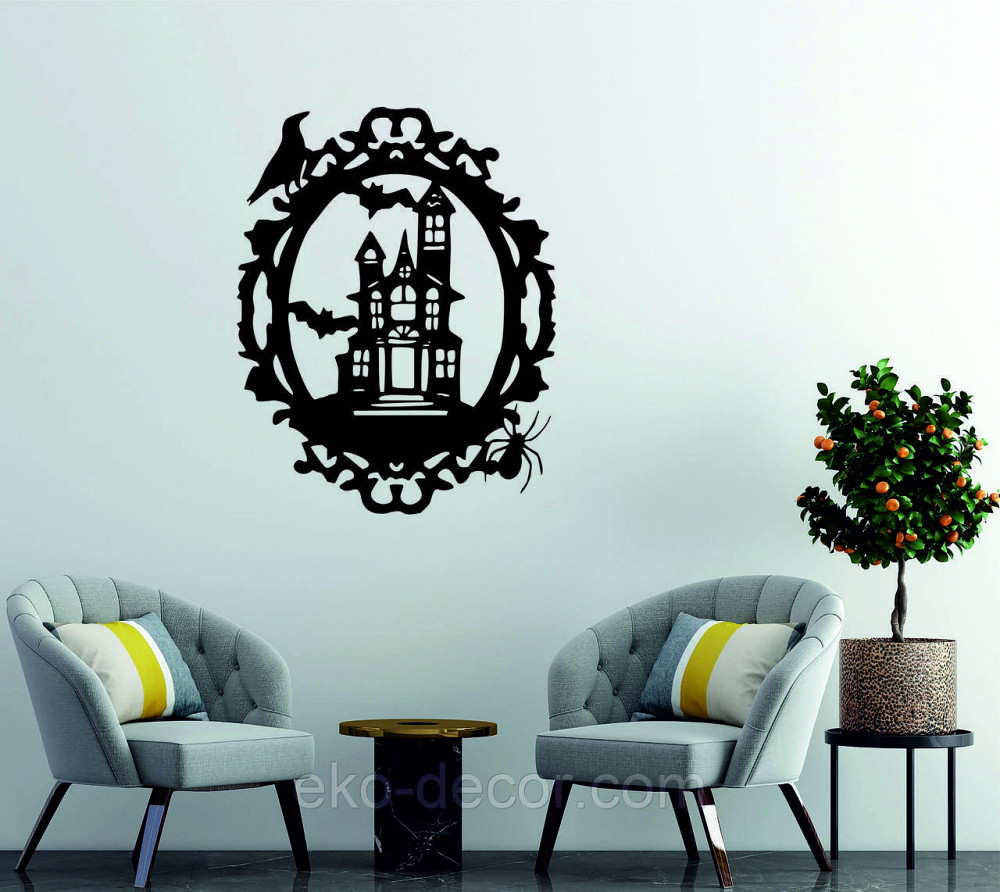 Декоративне настінне Панно «Замок», Декор на стіну 70*54 см, Чорний Київ - фото 1