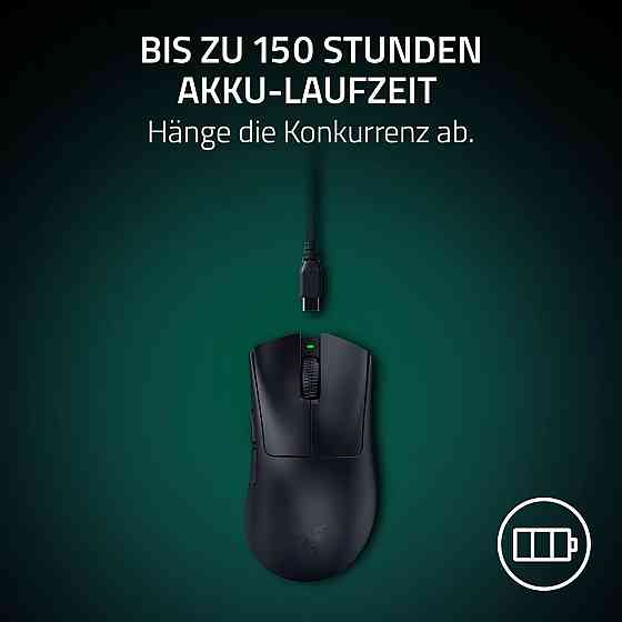 Ігрова миша Razer DeathAdder V4 Pro чорна Ultralight Wireless 56 g HyperSpeed 2.4 GHz Focus Pro 45K оптичний сенсор до 8000 Hz Київ