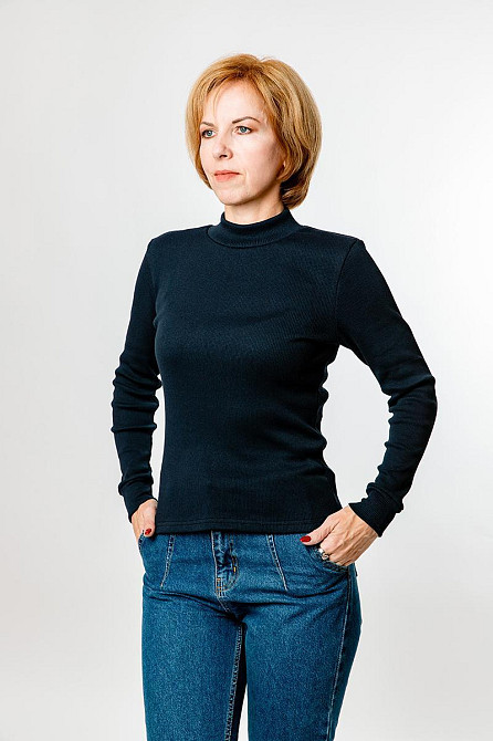 Водолазка женская,тёмно-синяя, топ Крохатушка одяг 48/50 Киев - изображение 1