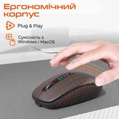 Мишка Meetion BTM100R Wireless/Bluetooth Black (MT-BTM100R-A) Вінниця