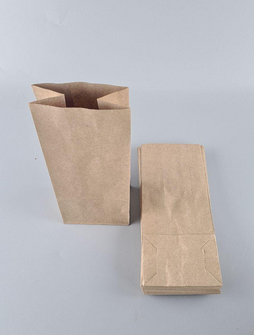 Пакет з дном паперовий 21,5*9*6,5 см 70 г\м2 коричневий з дном уп. 25 шт. Харків - фото 2