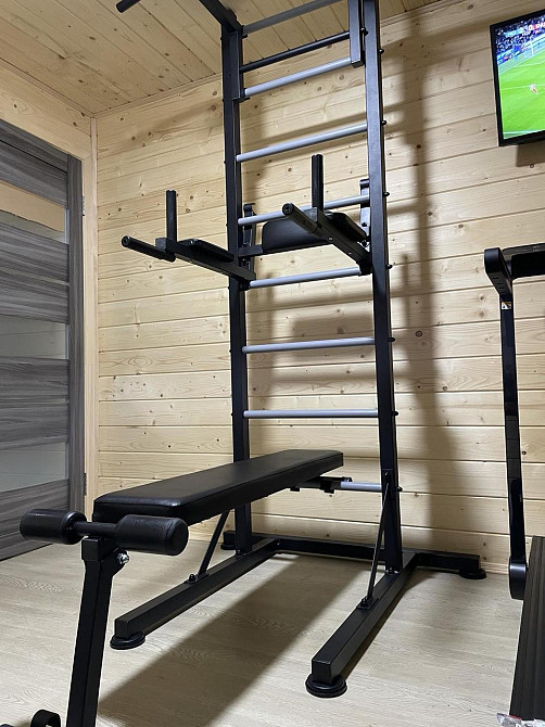 Спортивная шведская стенка турник брусья скамья в комплекте домашний спортивный уголок для всей семьи Каменское - изображение 6